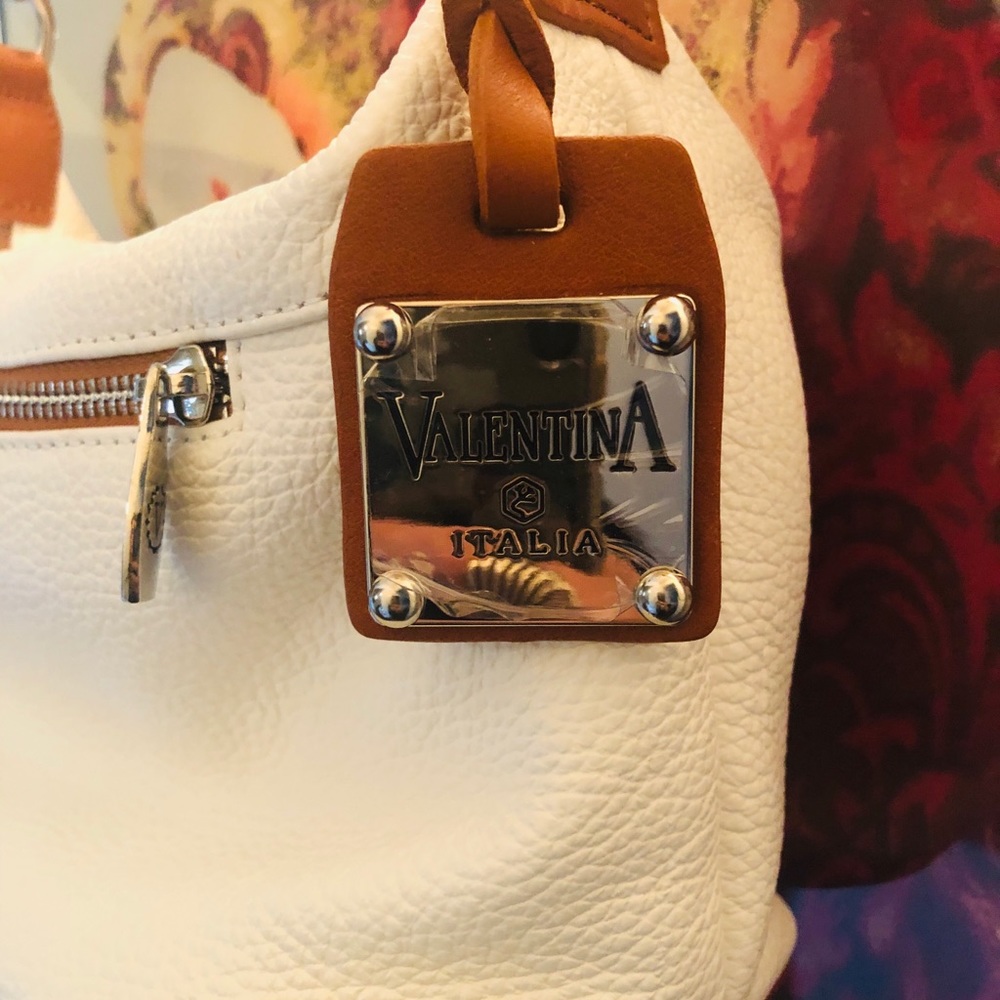 Valentina White and Tan Shoulder Bag